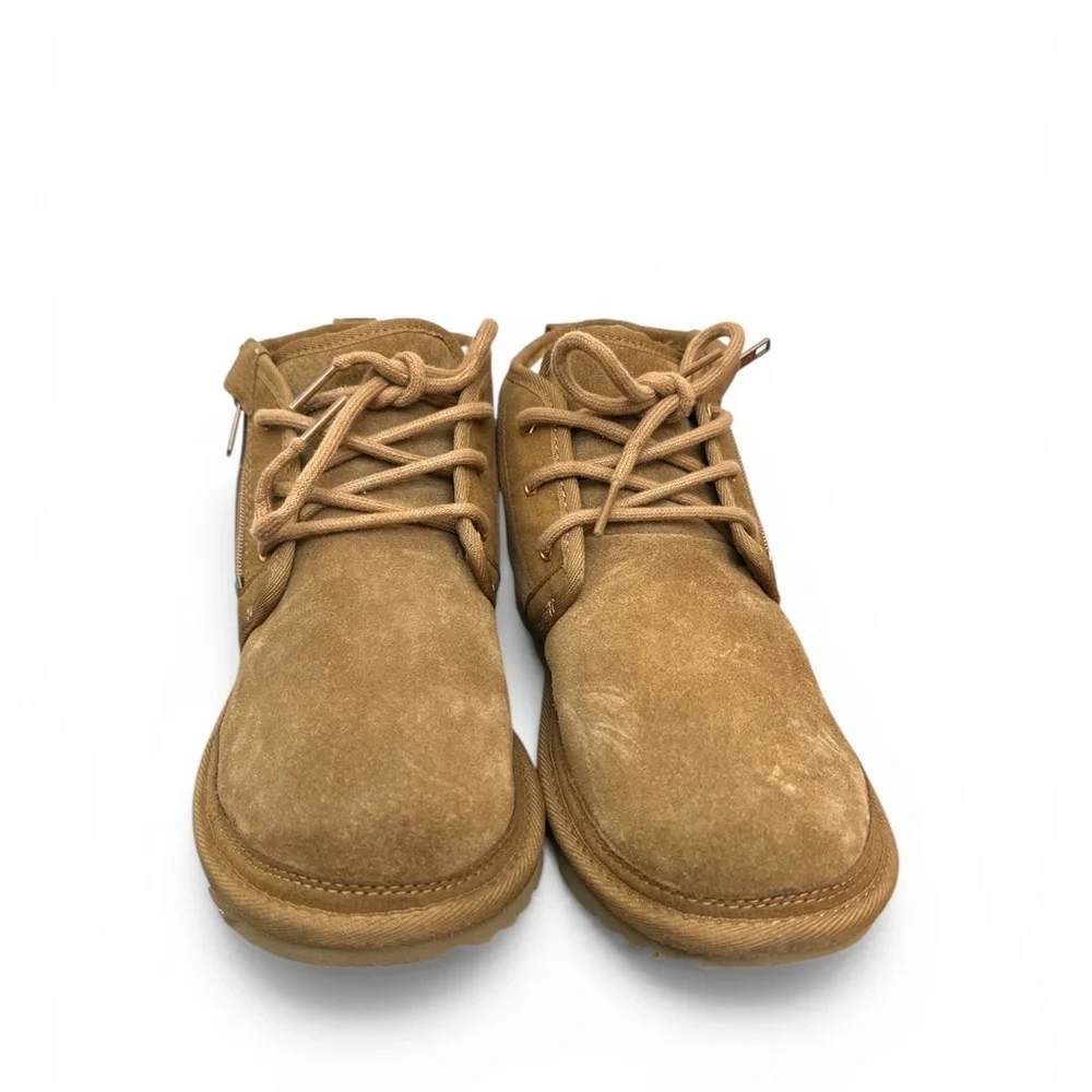 UGG Neumel Zip Boots Chestnut Suede Shearling Kids 6Y Women’s 8